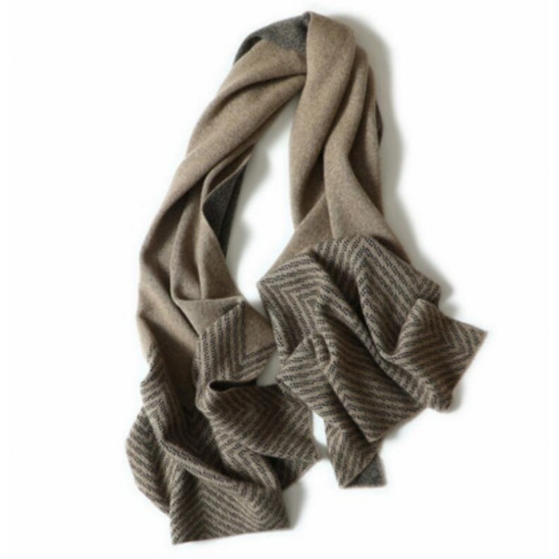 100%Cashmere Scarf Women Men Solid Color Warm Winter Scarfs Khaki